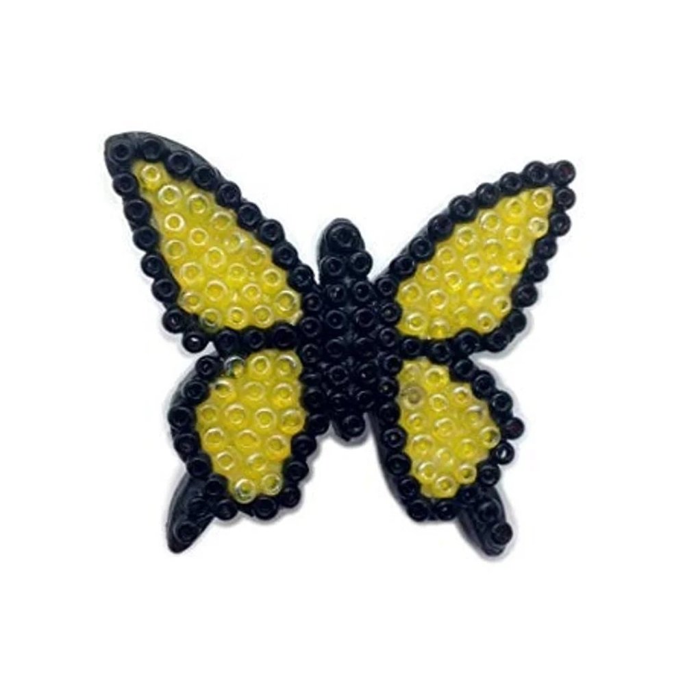 Beaded Wooden Butterfly Pin handmade handcrafted